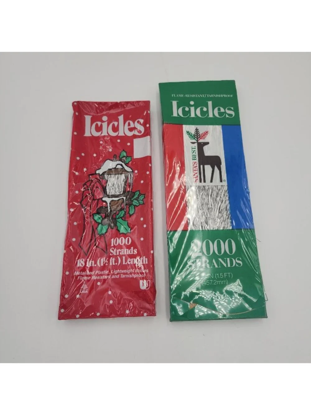 Vintage Icicles 3000 Strands Made In USA Christmas Tree Decoration Tinsel